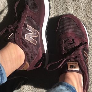 Maroon and Rose Gold New Balance
